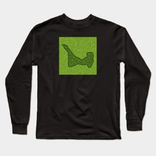 Unique Yoga Pose in  Abstract Background Long Sleeve T-Shirt